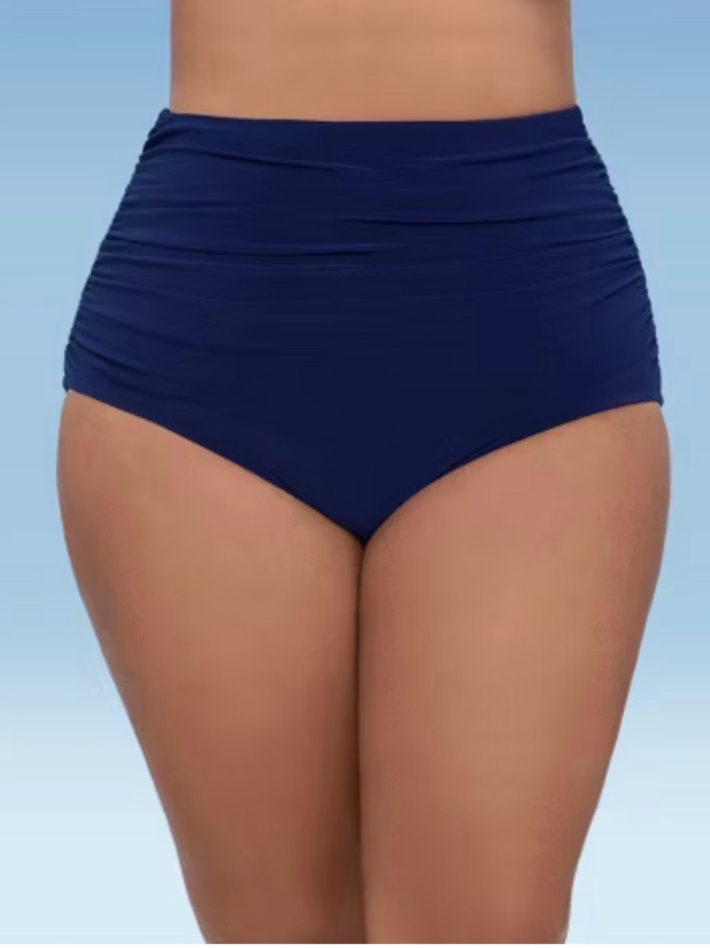 Tummy Control Full Coverage Shirred Brief Swim Bottom